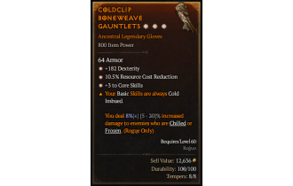 Legendary Gloves[*3 CoreSkills | *10.5 RCR | *182 DEX]