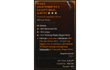 Legendary Gloves[*352 Armor | *685 Life]