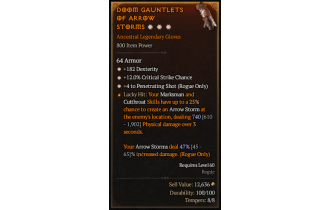 Legendary Gloves[PenetratingShot | *4 PenetratingShot | *12 Crit | *182 DEX]