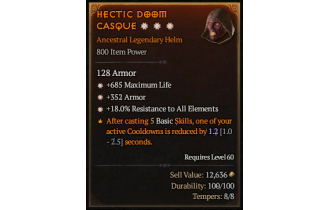 Legendary Helm[*18 ResistAll | *352 Armor | *685 Life]