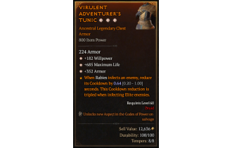 Legendary Chest Armor[*352 Armor | *182 WP | *685 Life]