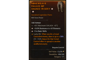 Legendary Pants[*3 BasicSkills | *18 ResistAll | 431 Life]