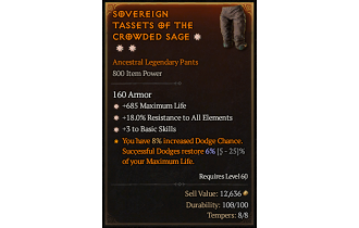 Legendary Pants[*3 BasicSkills | *18 ResistAll | *685 Life]