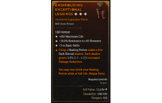 Legendary Pants[*3 BasicSkills | *18 ResistAll | *685 Life]