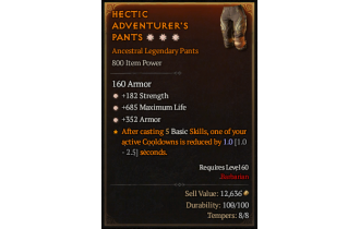 Legendary Pants[*352 Armor | *182 STR | *685 Life]