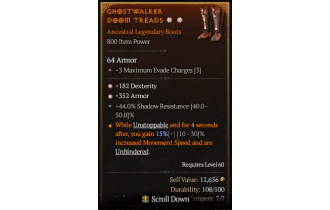 Legendary Boots[*352 Armor | *182 DEX]