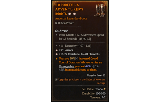 Legendary Boots[*18 ResistAll | *352 Armor | 111 DEX]