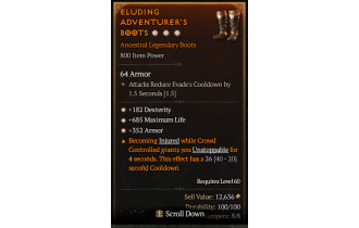 Legendary Boots[*352 Armor | *182 DEX | *685 Life]