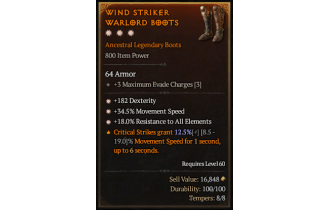 Legendary Boots[*34.5 MS | *18 ResistAll | *182 DEX]