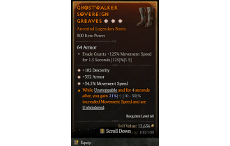 Legendary Boots[*34.5 MS | *352 Armor | *182 DEX]