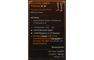 Legendary Boots[*34.5 MS | *18 ResistAll | 110 DEX]