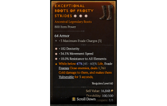 Legendary Boots[*34.5 MS | *18 ResistAll | *182 DEX]