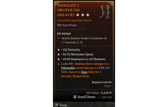 Legendary Boots[*34.5 MS | *18 ResistAll | *182 DEX]