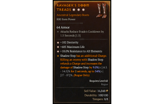 Legendary Boots[*18 ResistAll | *182 DEX | *685 Life]