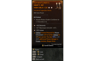 Legendary Boots[*352 Armor | *182 DEX | 457 Life]