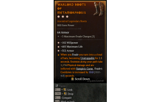 Legendary Boots[*352 Armor | *182 WP | *685 Life]