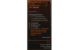 Legendary One-Handed Axe[*52.5 DMG | *182 WP | *685 Life]