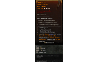 Legendary Two-Handed Axe[*150 DMG_Vulnerable | *363 WP | *1370 Life]