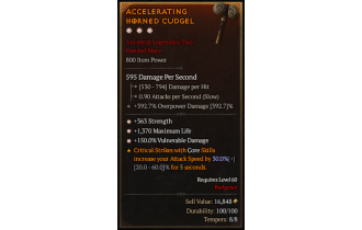 Legendary Two-Handed Mace[*150 DMG_Vulnerable | *363 STR | *1370 Life]