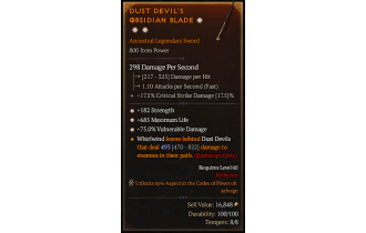 Legendary One-Handed Sword[*75 DMG_Vulnerable | *182 STR | *685 Life]