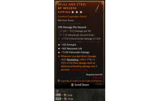 Legendary One-Handed Sword[*75 DMG_Vulnerable | *182 STR | *685 Life]