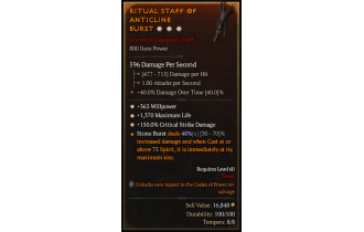 Legendary Staff[*150 DMG_Crit | *363 WP | *1370 Life]