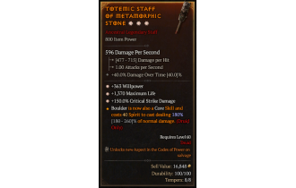 Legendary Staff[*150 DMG_Crit | *363 WP | *1370 Life]