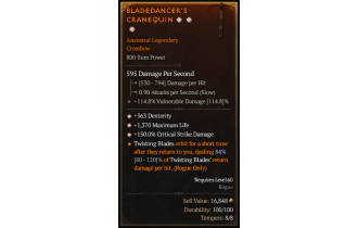 Legendary Crossbow[*150 DMG_Crit | *363 DEX | *1370 Life]