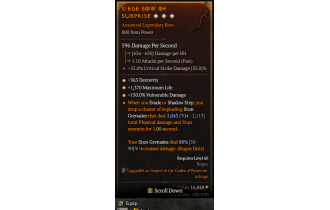 Legendary Bow[*150 DMG_Vulnerable | *363 DEX | *1370 Life]