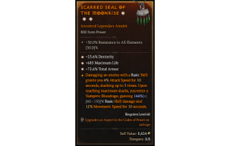 Legendary Amulet[*72.6 TA | *23.6% DEX | *685 Life]