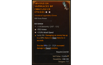 Legendary Gloves[*15 ATKSPD | *352 Armor | 118 DEX]