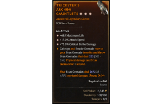 Legendary Gloves[*15 ATKSPD | *75 DMG_Crit | *685 Life]