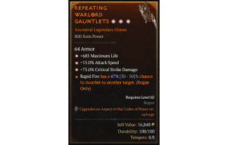 Legendary Gloves[*15 ATKSPD | *75 DMG_Crit | *685 Life]