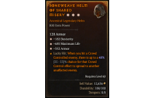 Legendary Helm[*352 Armor | *182 DEX | *685 Life]