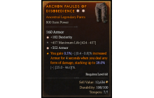 Legendary Pants[*352 Armor | *182 DEX | 457 Life]