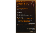 Legendary Pants[*352 Armor | *182 DEX | 431 Life]