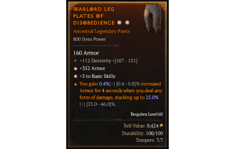 Legendary Pants[*3 BasicSkills | *352 Armor | 112 DEX]