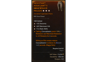 Legendary Pants[*3 BasicSkills | *182 DEX | *685 Life]