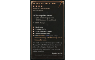 Shard of Verathiel [Max Unique | ⭐️ 4 Greater | Sword | All]