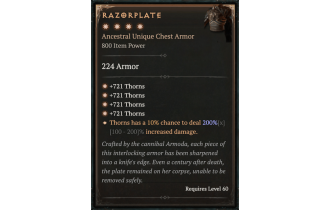 Razorplate [Max Unique | ⭐️ 4 Greater | Chest Armor | All]