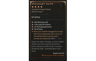 Endurant Faith [Max Unique | ⭐️ 4 Greater | Gloves | All]