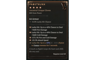 Frostburn [Max Unique | ⭐️ 4 Greater | Gloves | All]