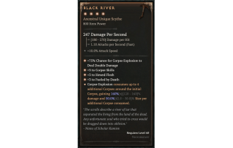 Black River [Max Unique | ⭐️ 4 Greater | Scythe | Necromancer]