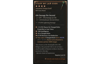 Staff of Lam Esen [Max Unique | ⭐️ 4 Greater | Staff | Sorcerer]