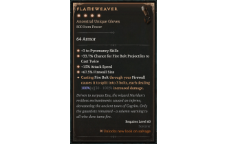 Flameweaver [Max Unique | ⭐️ 4 Greater | Gloves | Sorcerer]