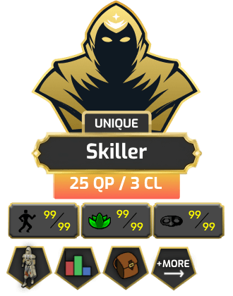 Skiller | Pure - 1 DEF | TTL: 1319 | QP: 25 [99 AGI, Graceful, Pets + MORE!]