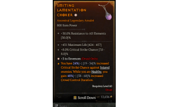 Legendary Amulet[Druid | *3 Envenom | 8 Crit]