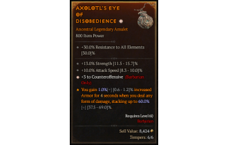 Legendary Amulet[Barbarian | *3 Counteroffensive | 10 ATKSPD | 13% STR]