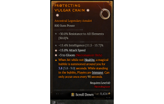 Legendary Amulet[Necromancer | *3 Gloom | *15 ATKSPD | 15.4% INT]