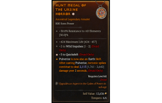 Legendary Amulet[Druid | *3 QS | 2 WildImpulses]